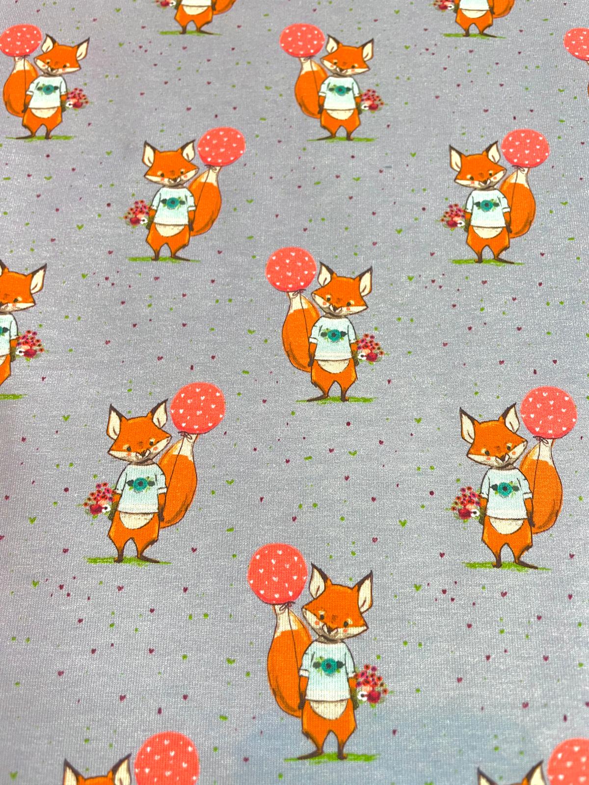 Jersey "Balloon Fox" mit Füchsen grau / orange